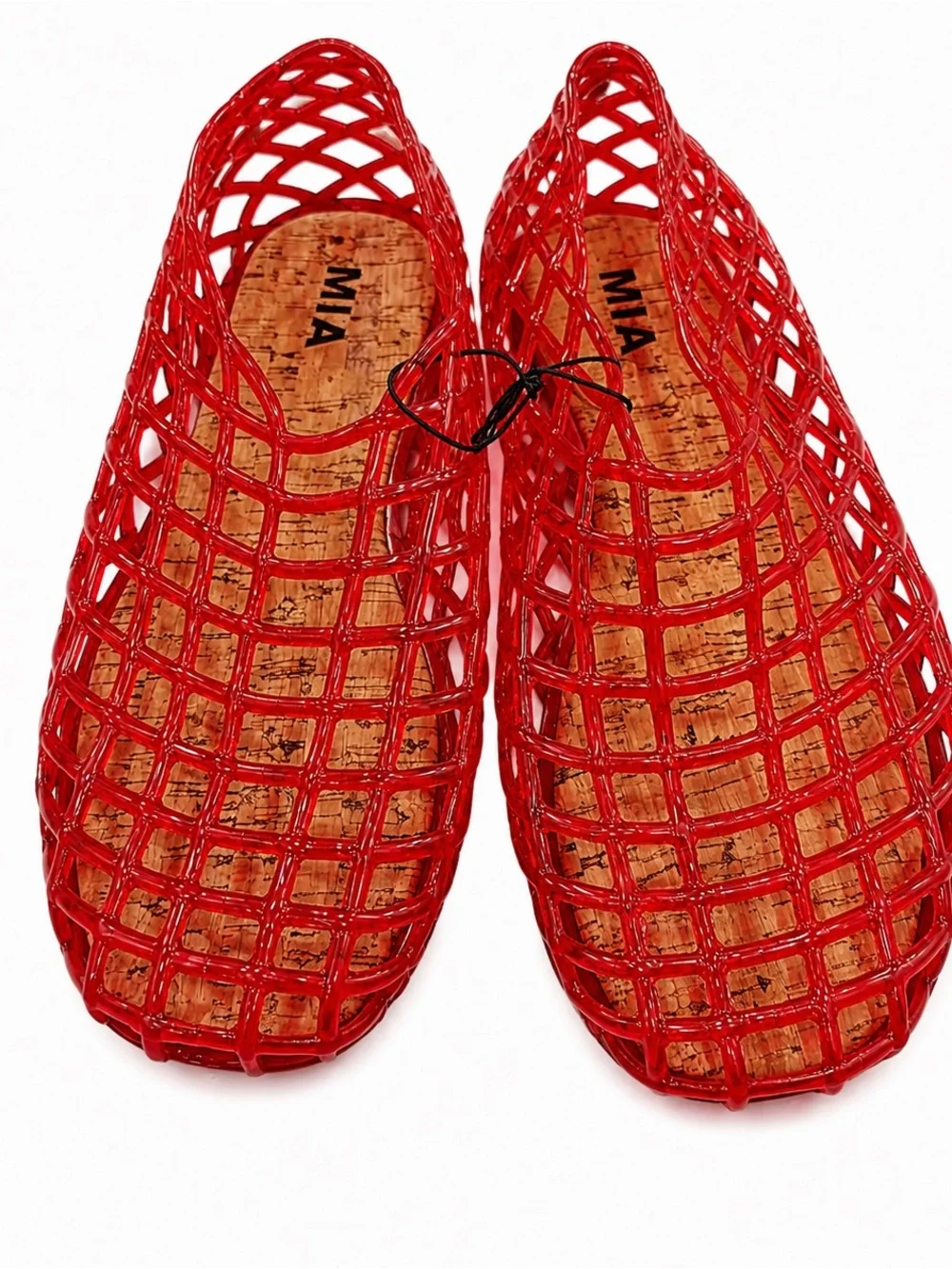 MIA Red Lattice Slip-On Flats